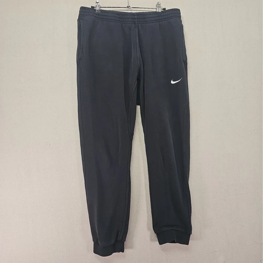 Nike Mens Large Sportswear Club Fleece Joggers Black Taper Sweatpants 826431-010